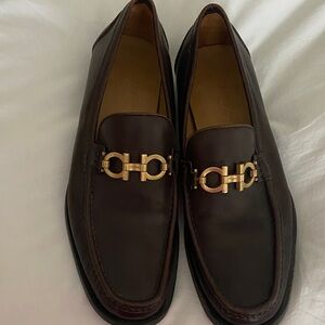 Salvatore Ferragamo Brown Loafers with Gold Accent men’s
